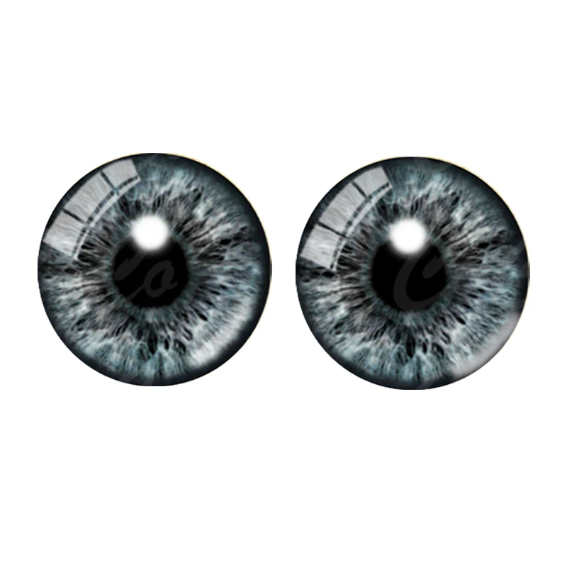 6pairs  8mm 10mm 12mm 14mm 16mm 18mm Mixed Toys Dragon Eyes Round Pattern Glass Cabochons Flatback Photo DIY Making Accessories