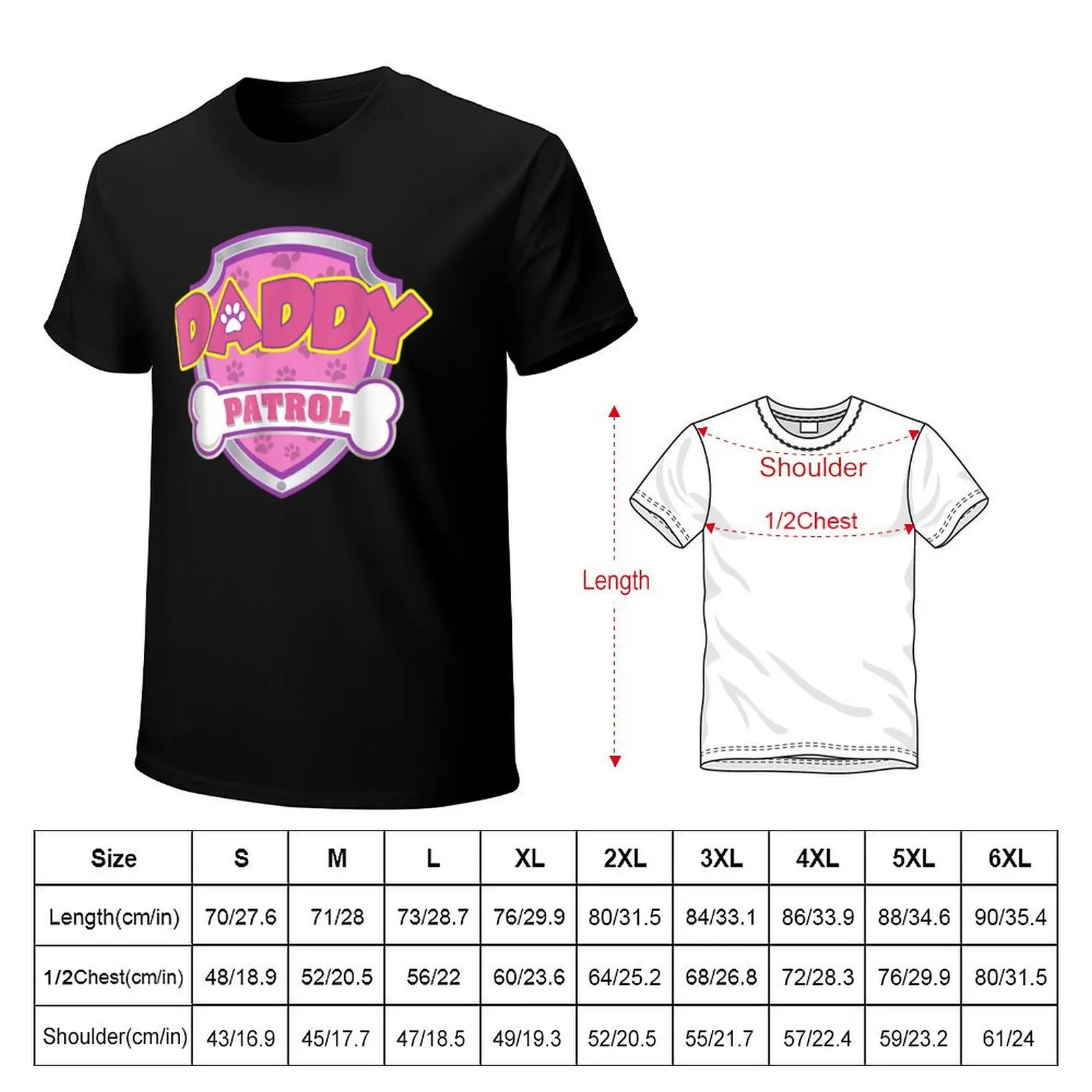 Daddy Patrol Dog T-Shirt sweat vintage clothes cute tops shirts graphic tees fruit of the loom mens t shirts