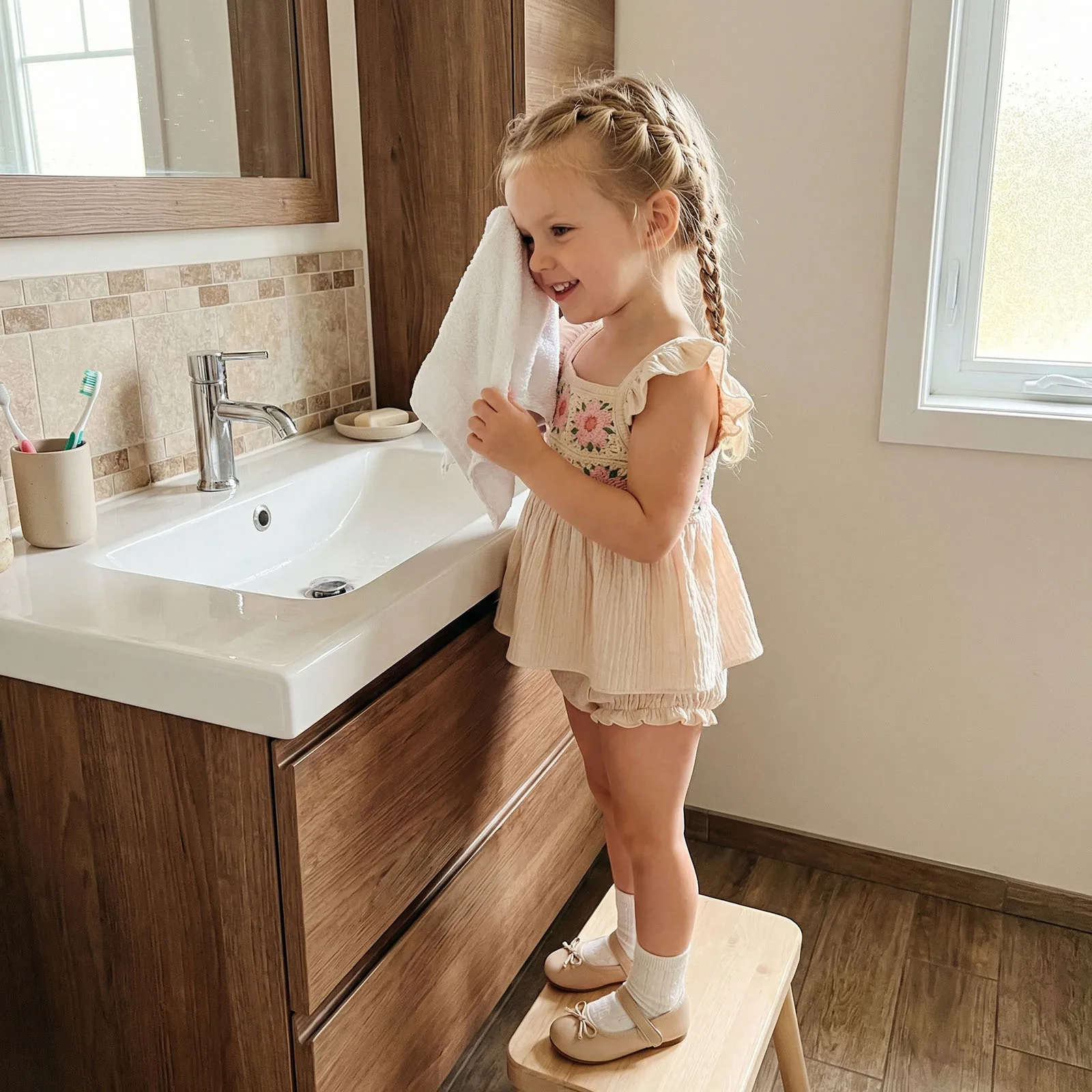 2Pcs Baby Girl Summer Outfits Ruffle Sleeveless Crochet Flower Tops + Shorts Set Toddler Clothes