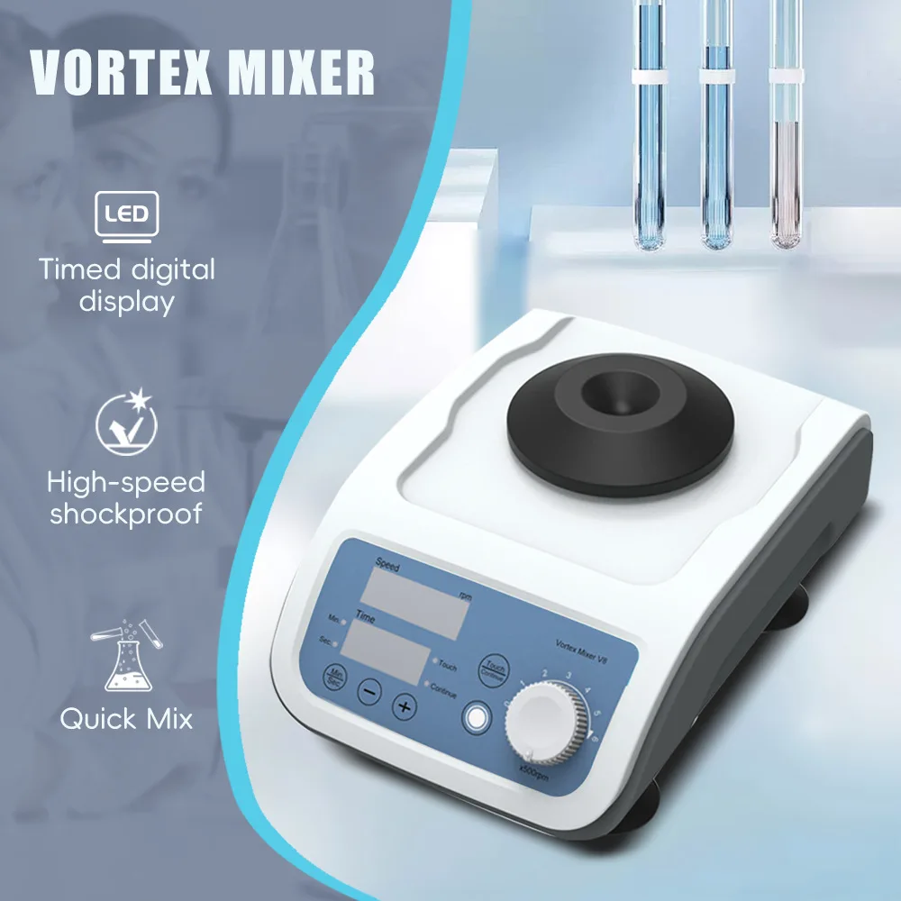 3000Rpm Vortex Mixer LED Display Timing Function Test Tube Centrifuge Tube Enzyme Label Plate Oscillation Mixing