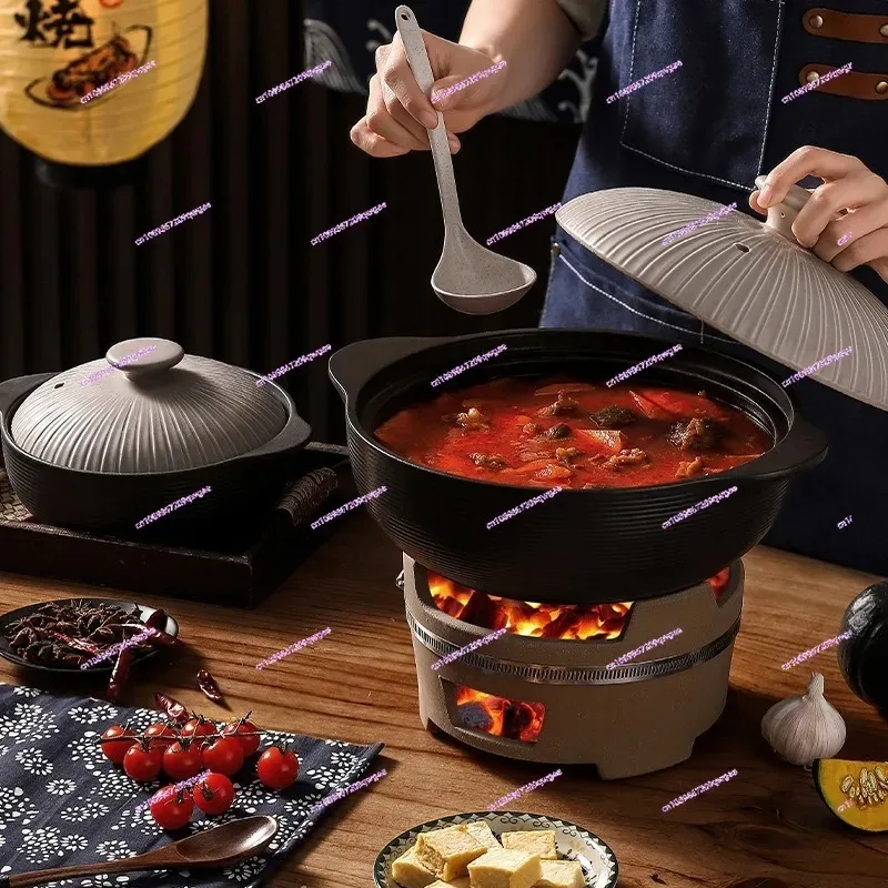 Obrázek 6: Double-lid hlína dusit hrnec - velký schopnost high-temp odolné pro plyn sporák domácí polévka stewing