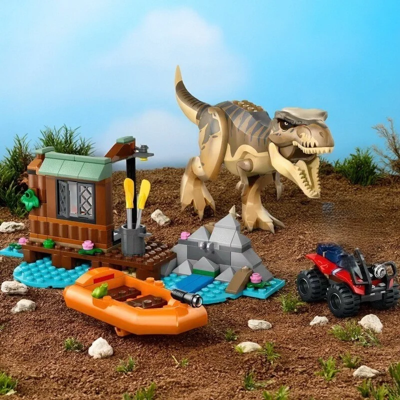 

Набор из 199 деталей: Конструктор «Побег тираннозавра» — Сцена из фильма, игрушка для сборки, подарок на день рождения для мальчиков и девочек