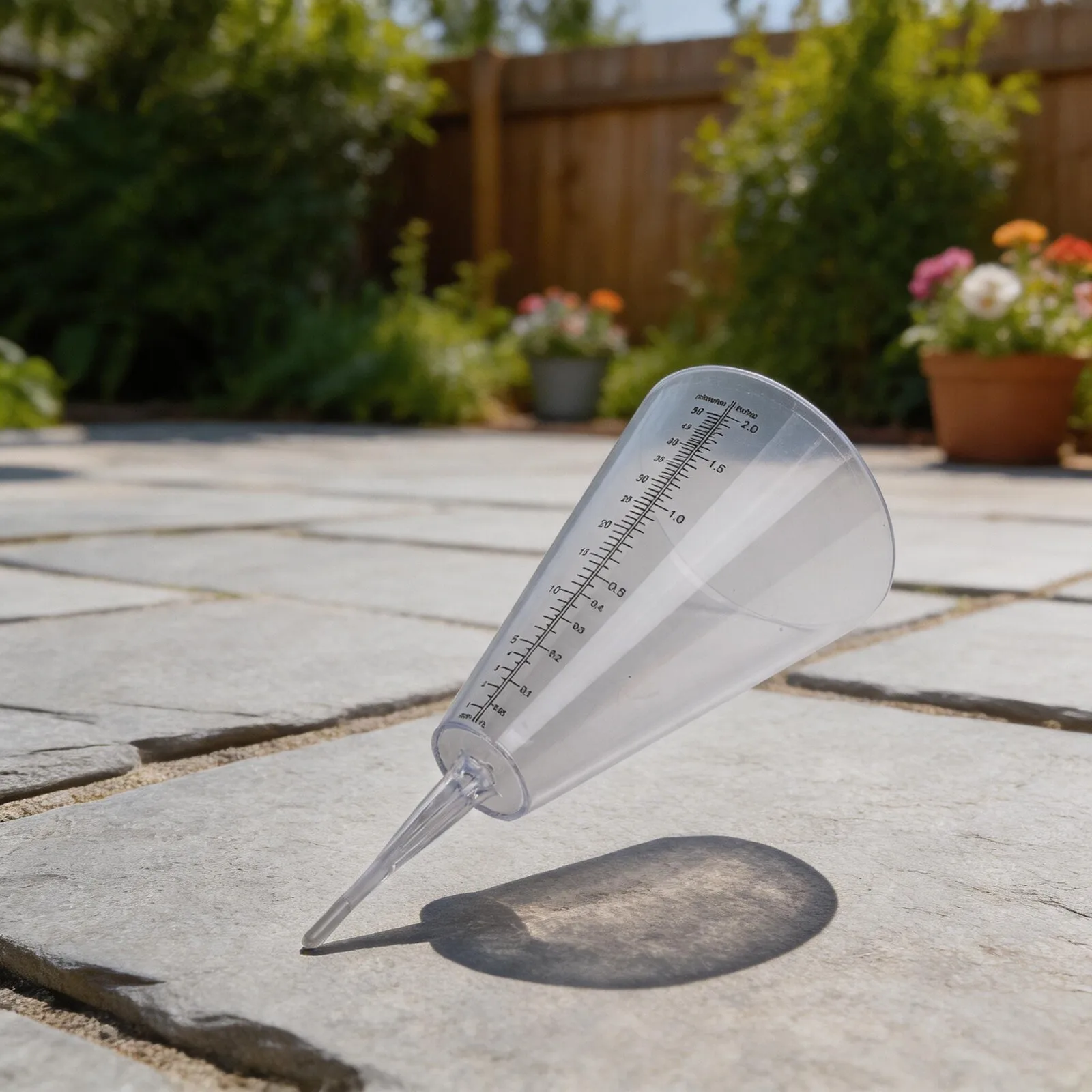 Transparent Cone Rain Gauge for Measuring Rainfall Intensity and Sprinkler Output for across Outdoor Planting Areas