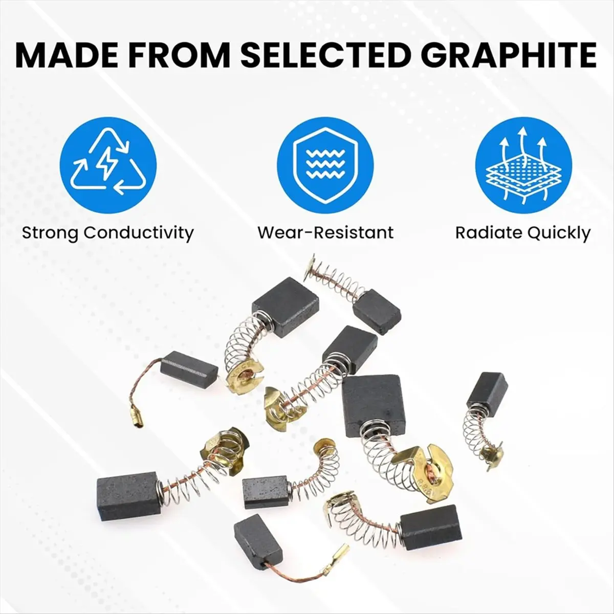 T32C New Electric Motor Carbon Brushes,80Pcs 10 Different Sizes Carbon Brushes,Carbon Brushes Replacement for Carbon Brush Motor
