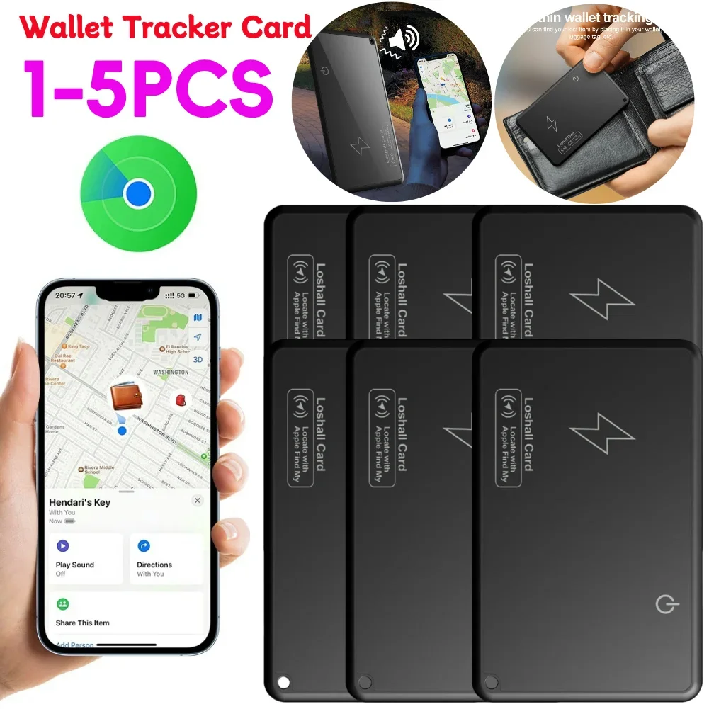 

Wireless Charging Wallet Tracker Card Bluetooth-Compatible Work with Apple Find My App GPS Locator Thin Item Finder 1-5PCS