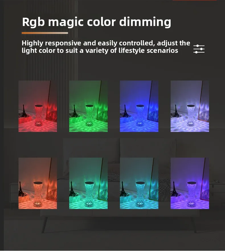Creative Curvy Waist Crystal Table Lamp Touch Control Romantic Atmosphere Night Light Decorative Gift Lamp for Bedroom Bedside