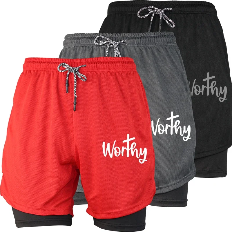 

Мужские повседневные шорты для тренировок в сетку 2 в 1, с принтом паука, повседневные спортивные шорты для бега в тренажерном зале