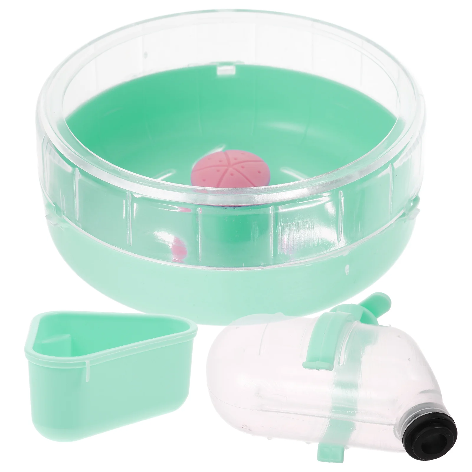 Juego de accesorios para jaula de hámster, alimentador de Abs reutilizable, botella de agua, rueda para correr para mascotas pequeñas, conejillo de indias, rata, 1 Juego