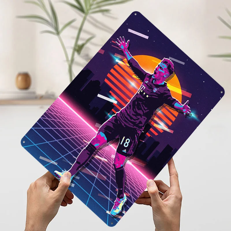 ليون Goretzka 80s علامة معدنية جدار ملصق فني رجل الكهف كرة القدم تين علامات للديكور المنزل خمر عناصر ديكور المنزل القهوة بار