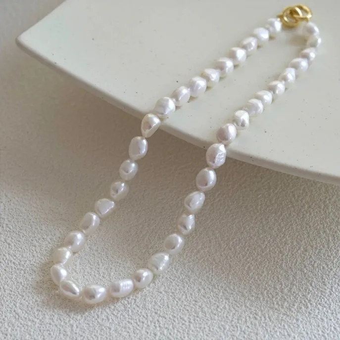 Hohe Qualität Trendy Große Barock Natürliche Süßwasser Perle 14K Gold Gefüllt Weibliche Kette Halskette Schmuck Frauen Weihnachten Geschenke – Detail 7