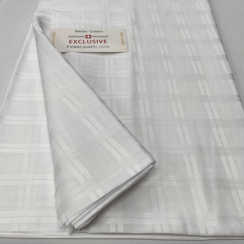 

Белая ультратонкая мягкая ткань из швейцарского хлопка 2026 года, 5 ярдов африканского французского сухого кружева, нигерийская ткань для мужской одежды