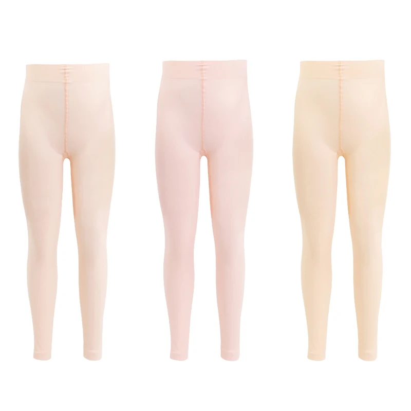 Kids 90D Nylon Thick Gymnastics Footless Tights Girls Athletic Stretchy Performance Training Leggings Opaque Dance Tights S-XXL