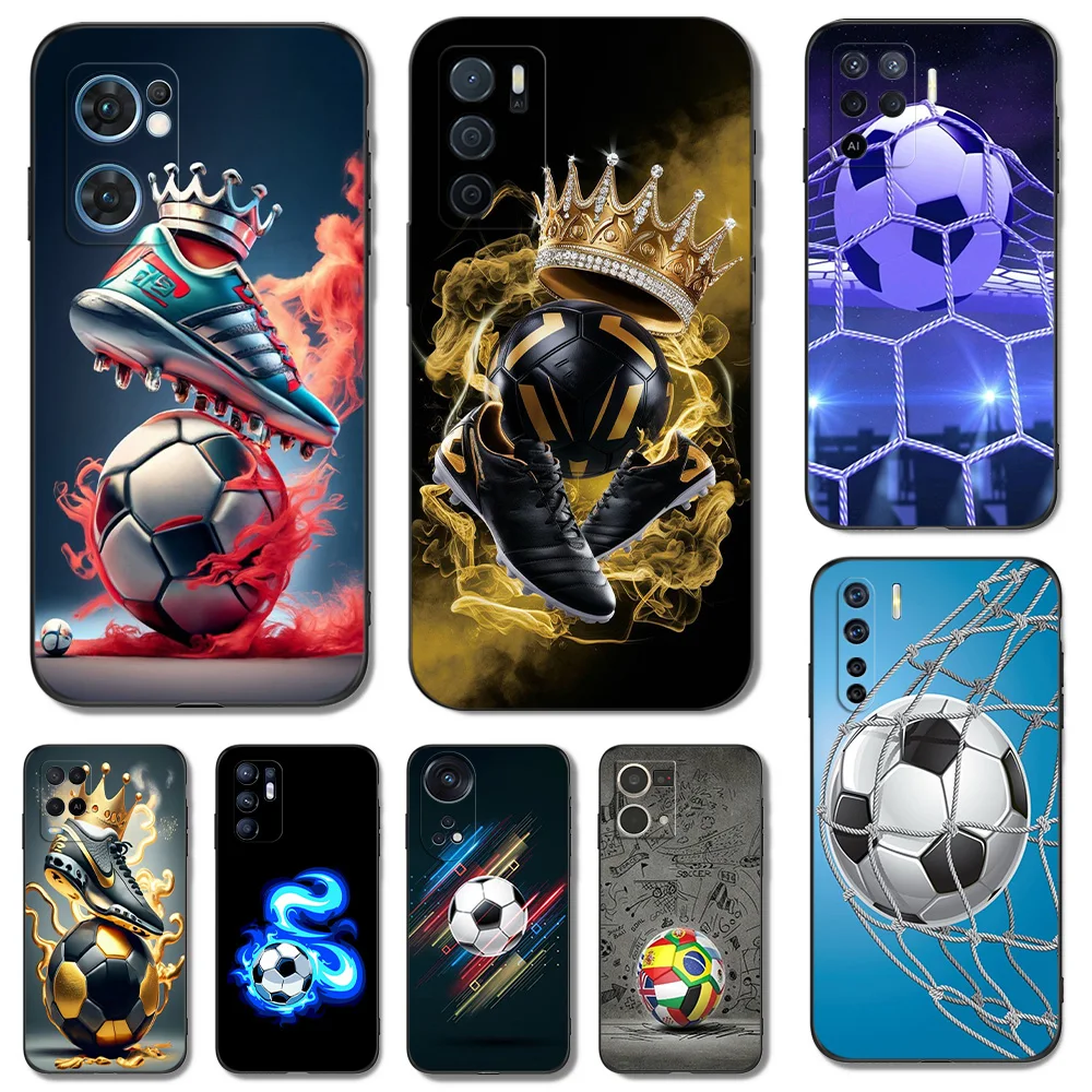 Black tpu Case For Realme C3 C30S C33 GT2 PRO C35 C20 C21 C21Y C25 C25Y C25S C11 2021 2020 cover Football