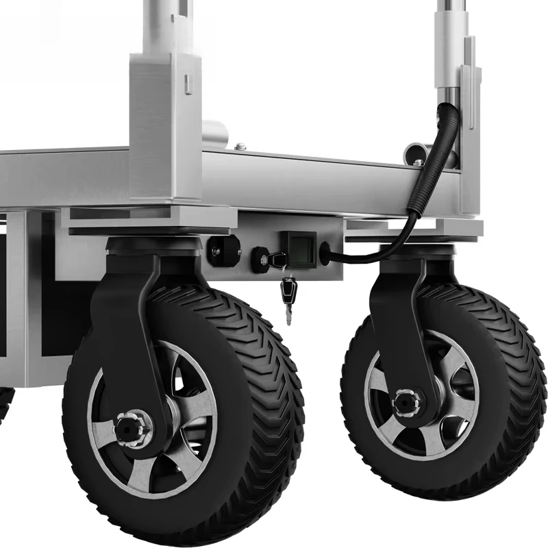 Electric Construction Transport Cart with Solid Rubber Wheels, Perfect for Warehouse Jobsite Cement, Ceramic Tile Daily Handling