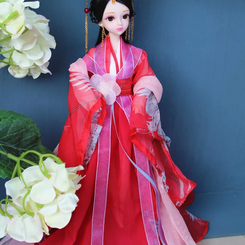 2025 30CM Ancient Style Fairy Costume Doll Chinese Style Retro Hanfu Doll Cute Children's Character Doll Toy Birthday Gift LC737