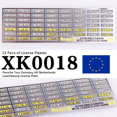 Металлические номерные знаки Alexen 1:64 для моделей автомобилей — фото модели