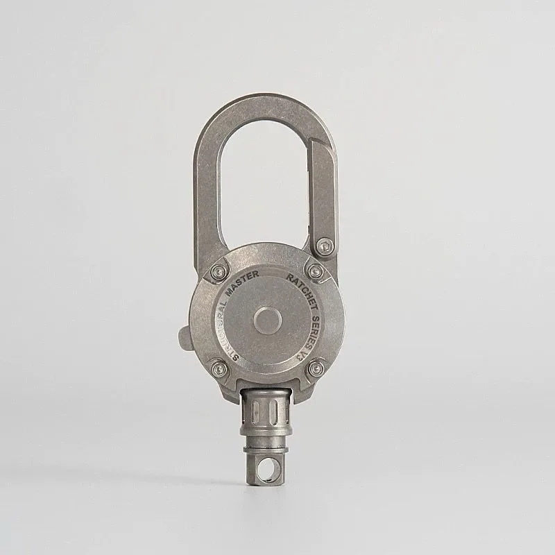 Outdoor camping rotating automatic telescopic keychain titanium alloy