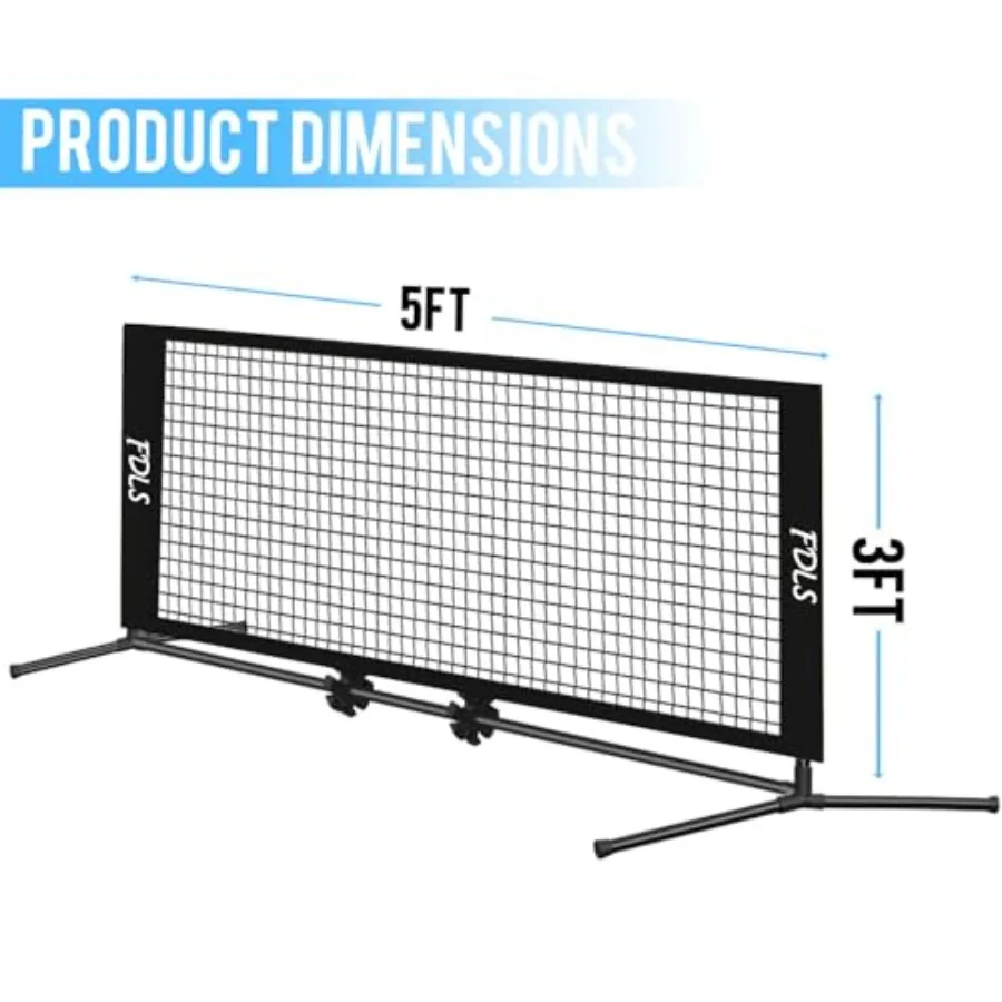 5FT/10FT Portable Small Pickleball Net for Driveway Backyard, with Carry Bag for Indoor Outdoor, for All Levels, Easy Set up