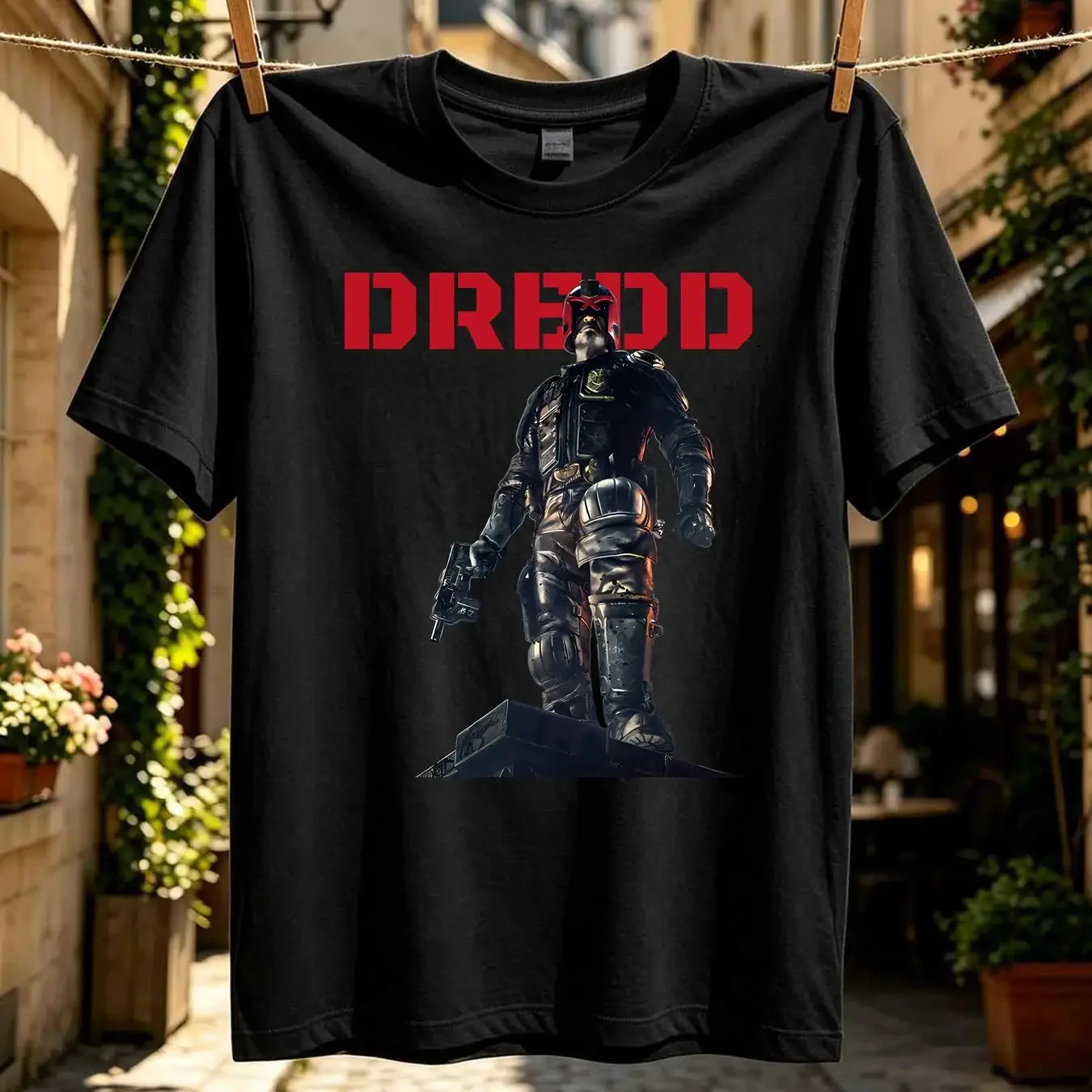 washed T Shirt Simply DREDD Judge long or short sleeves vintage Washed Comfortable Slightly Stylish homme Top For Everyday Wear