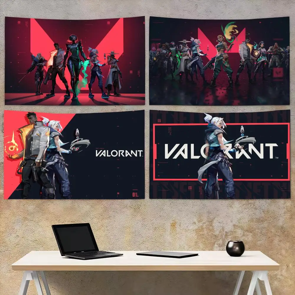 Famous Game V-VALORANT Tapestry Microfiber Tapestry Wall Hanging Decor for Bedroom Living Room Home Outdoor Festival
