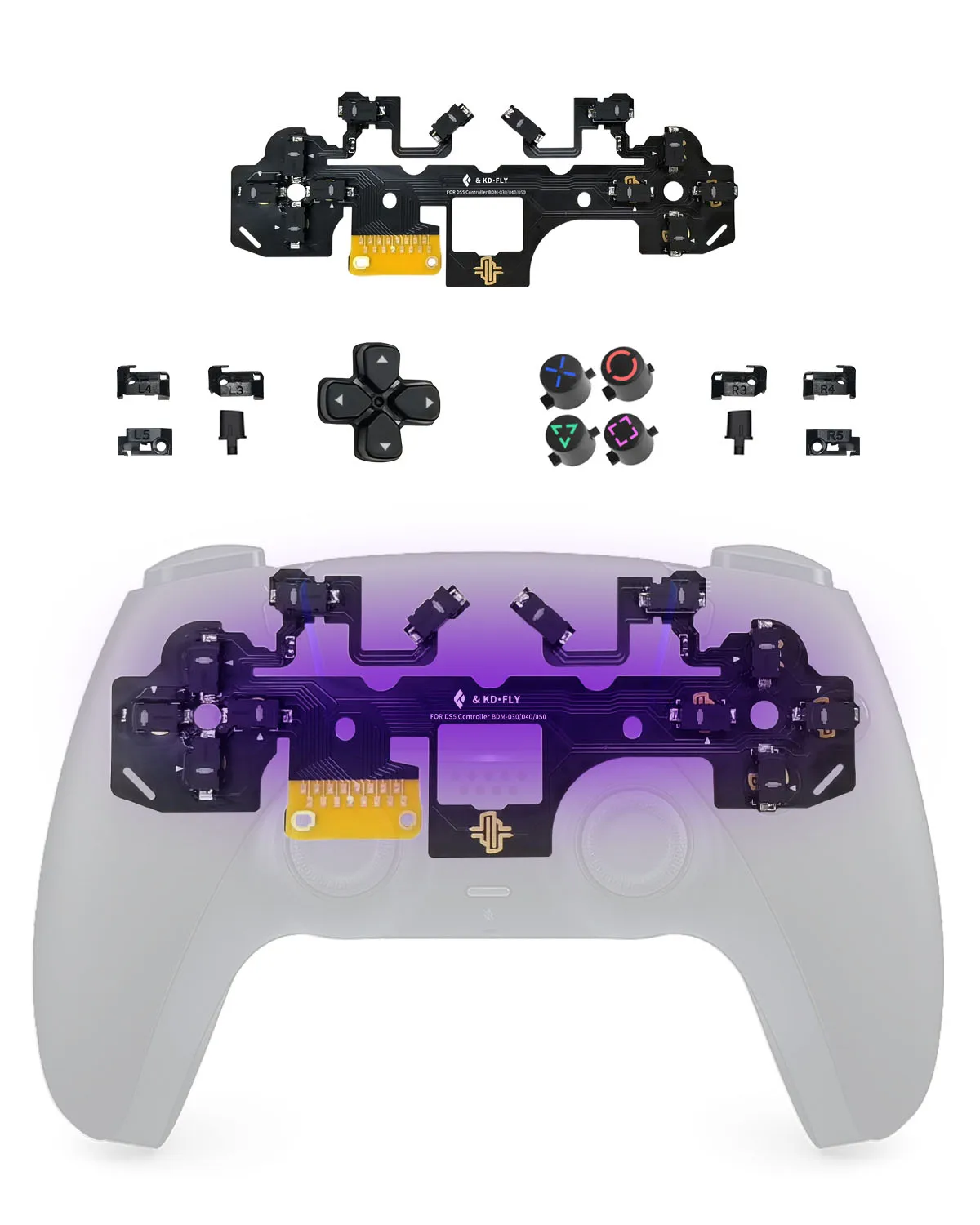 For PS5 Controller BDM-030/040/050/060, Omron Micro Switch 12-Key Kit - Fast Response, Enhanced Gaming Experience