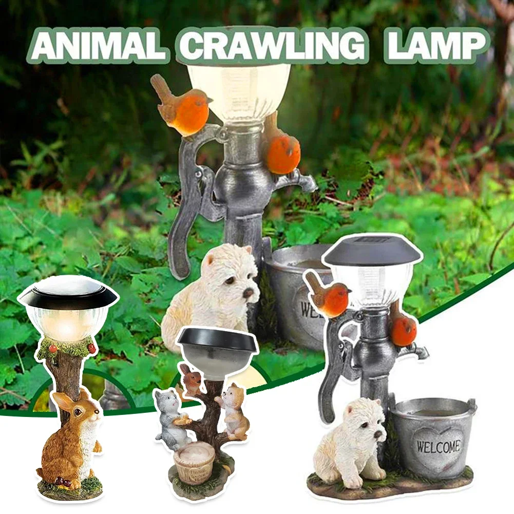 

Садовые статуи, животное, белка, солнечный светодиодный светильник, статуя, водонепроницаемые фигурки на открытом воздухе для дорожки, двора, сада, украшения дикой природы