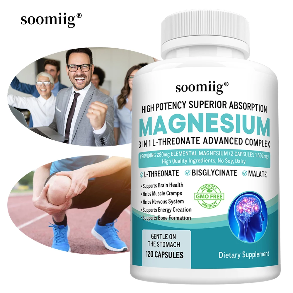 3-in-1 - Magnesium L-Threonate, Glycinate, Malate, Brain Health, Sleep Support, Enhanced Immunity, Energy Metabolism
