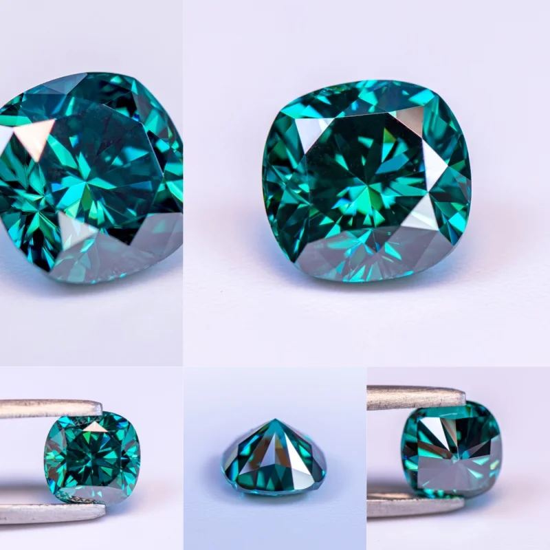 Moissanit-Stein im Kissen-Schliff, zitronengelb, im Labor gezüchteter Edelstein für die Herstellung von DIY-Schmuck wie Ringen, Halsketten und Ohrringen, mit Zertifikat. – Detail 27