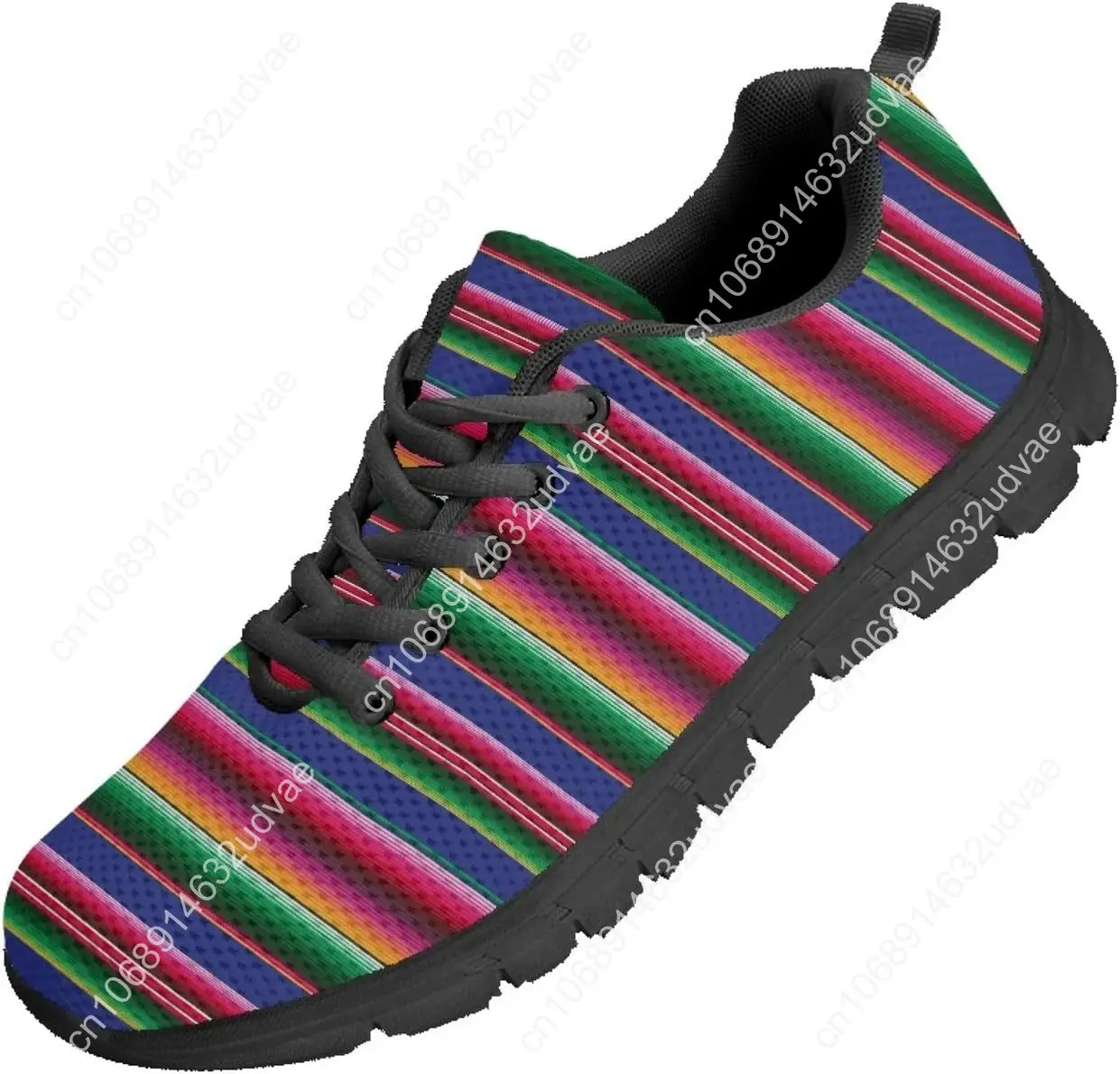 

Colorful Mexican Serape Sports Shoes Lace Up Sneakers Breathable Sneaker for Mens Womans Boys Girls Teenager