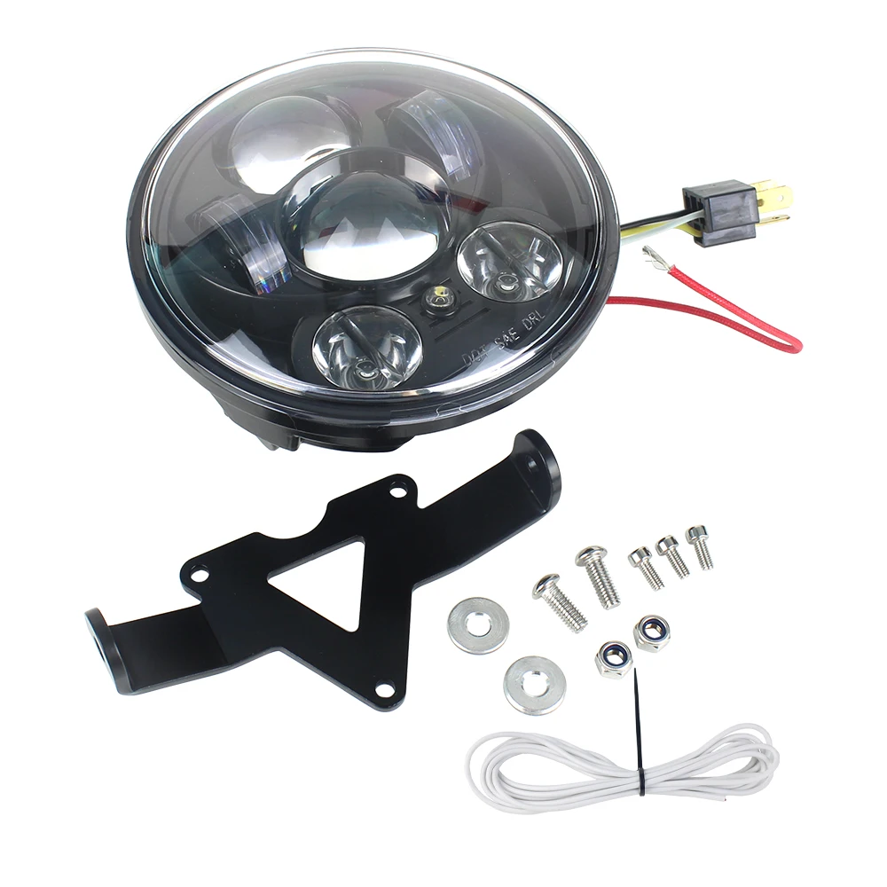 Motorcycle LED Headlight 5.75 Inch Hi Low Beam Parking Light with Bracket Kit For Yamaha Stryker SCR950