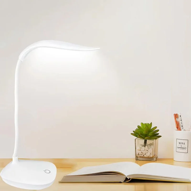 Portable USB Rechargeable LED Desk Lamp Touch 3 Modes Dimming Table Lamp Eye Protection For Office Bedroom Bedside Reading Light