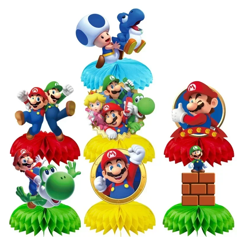 7pcs Super Mario Bros Birthday Party Ornament Anime Luigi Yoshi Action Figures Desktop Decoration for Boy Girl Party Supplies