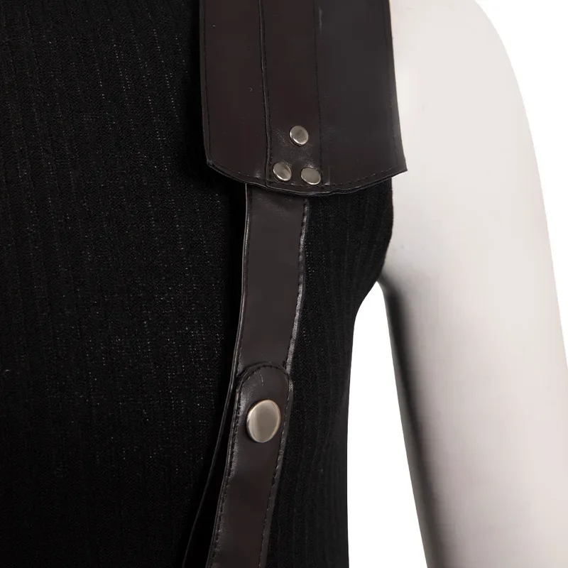 أزياء فاينل فانتسي 7 طبعة جديدة من زاك التأثيرية للرجال، قميص وسراويل وحزام، مجموعة كاملة من ملابس تنكرية للهالوين للبالغين