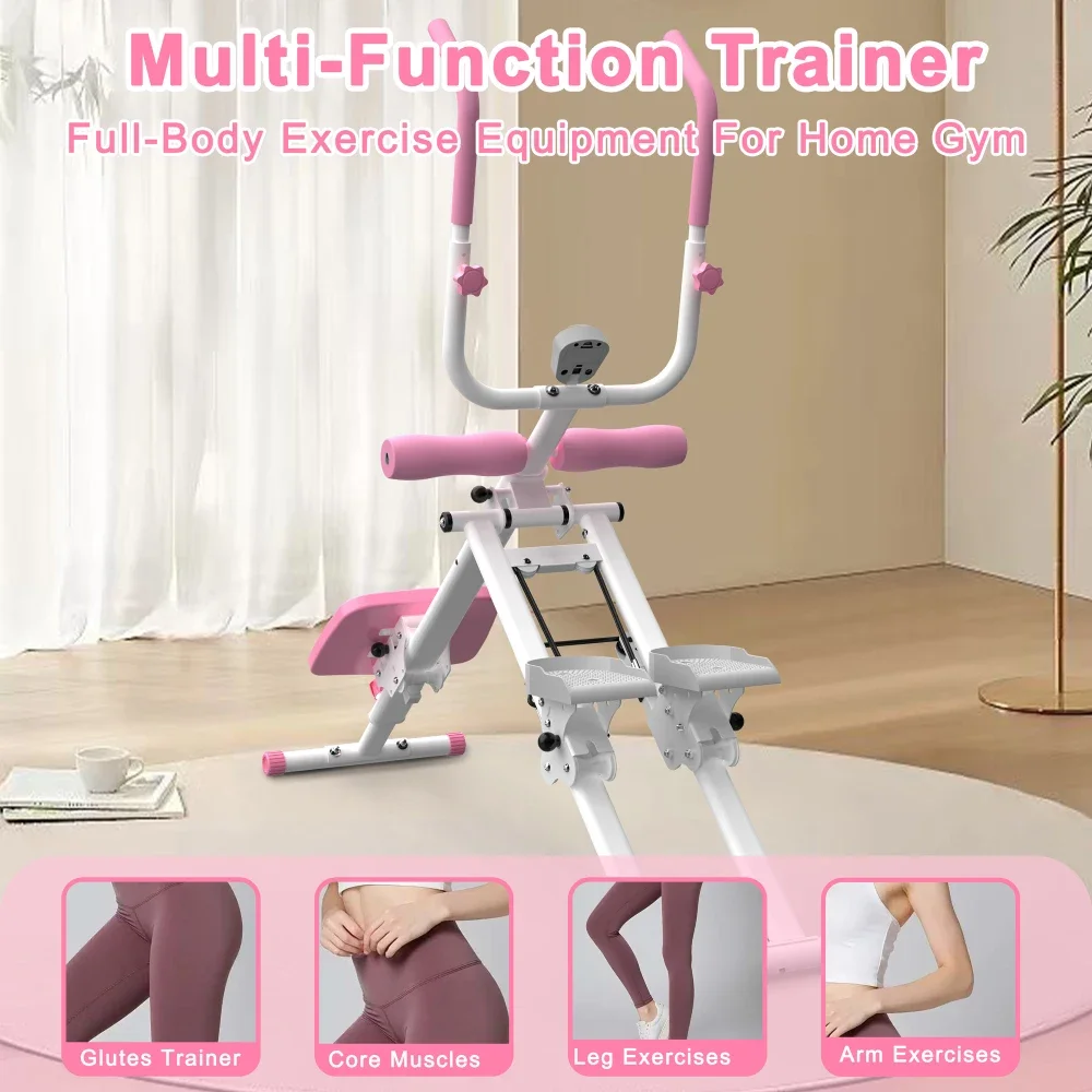2-In-1 Stair Stepper And Ab Workout Machine Multifunctional Steppe Fitness Equipment For Home Gym Core Training And Leg Exercise
