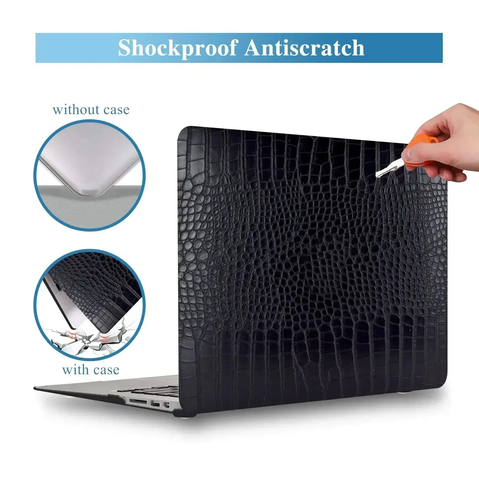 Case for Macbook Pro 13 Inch Touch Bar Hollowed Out Crocodile Skin Leather Cover for MacBook Pro 13 M2 M1 A2338 Pro 13.3 Case