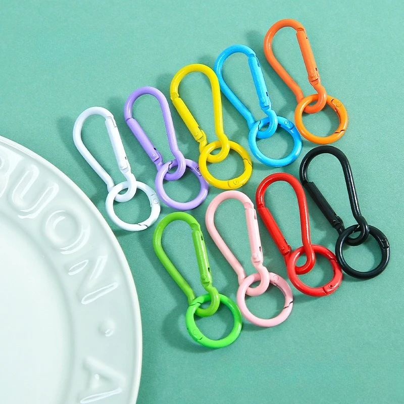 20pcs Colored Painted Alloy Gourd Buckle Spring Clasp DIY Charm Pendant for Handmade Jewelry Crafts