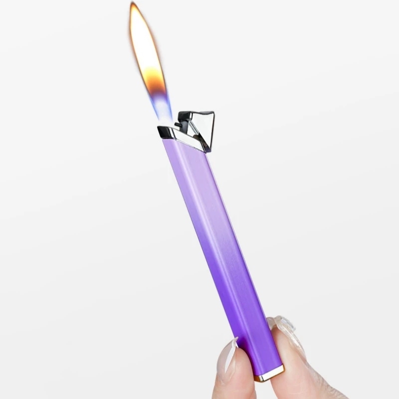 

Creative Metal Small Long Strip Lighter Kitchen Pocket-sized Small Lighter Outdoor Portable Butane Gas Lighter