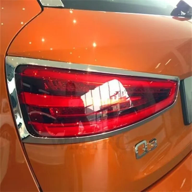 Car Chrome Rear Tail Light Lamp Cover Trims Frame For- Q3 2013 2014 2015 2016 2017 2018