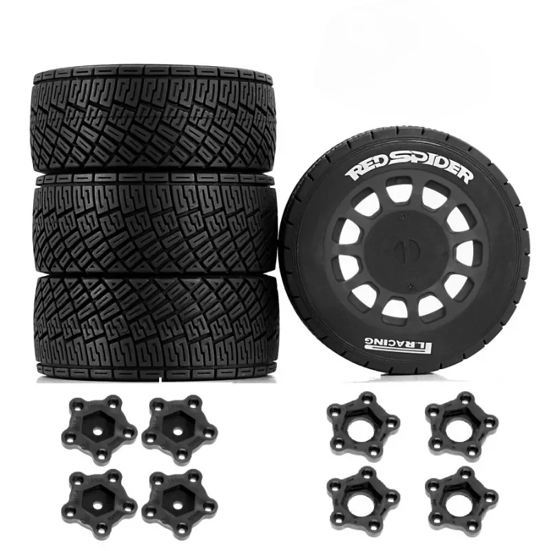 4pcs 100mm 1/7 1/8 RC Rally Off-Road Buggy Tires Wheel 17mm Hex for ARRMA Trxs Redcat Team Losi Kyosho HPI WR8 HSP RC Car