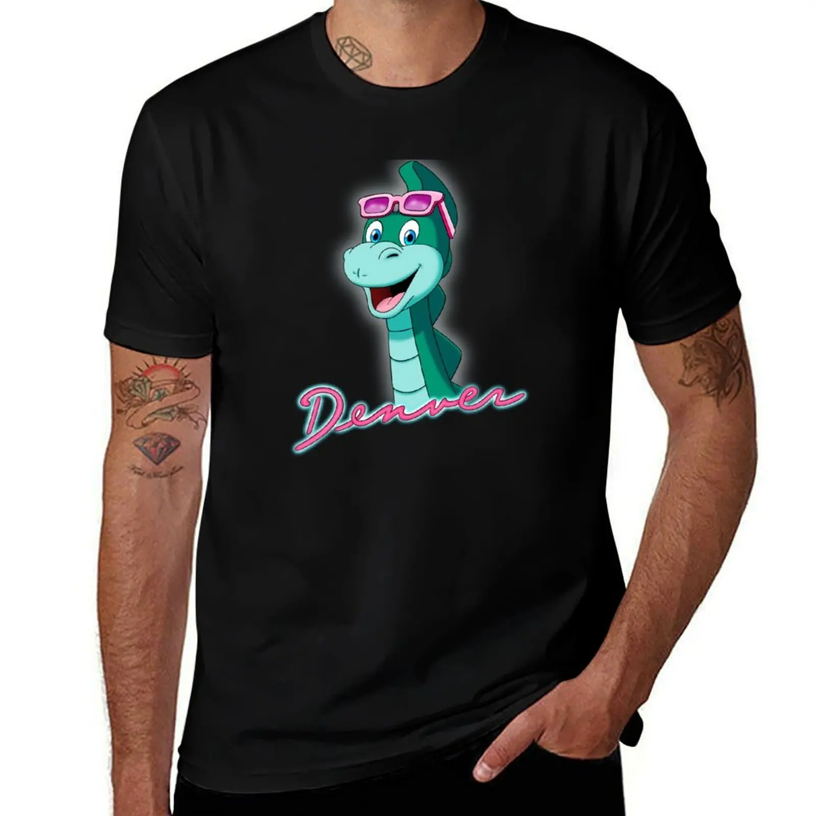 DENVER DINOSAUR T-Shirt essential t shirt Funny t-shirts graphic t shirt vintage boys whites t shirt men 100℅ cotton