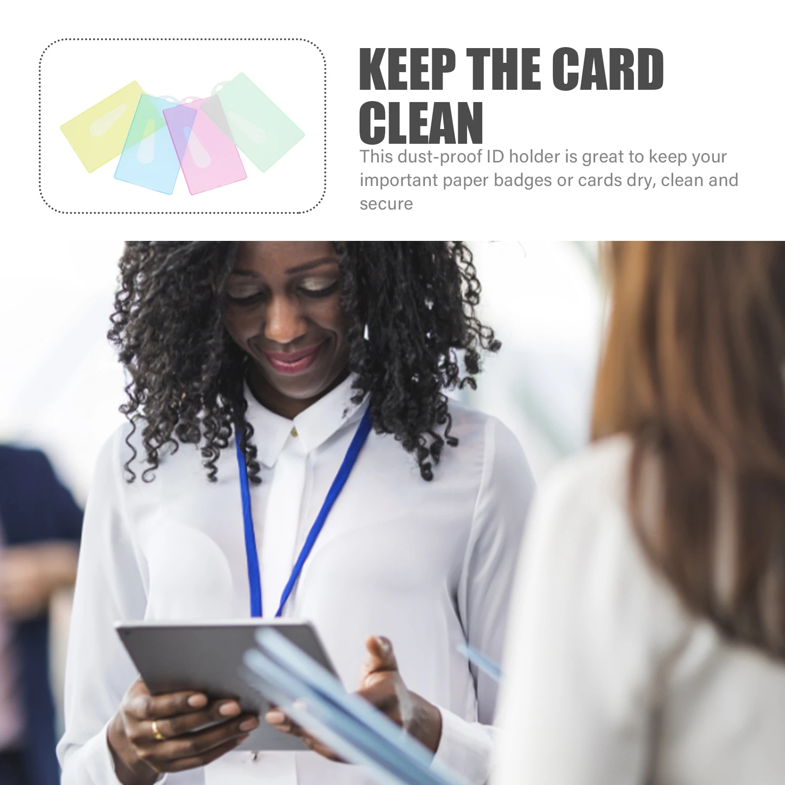 

40 Pcs Key Antimagnetic Bank Card Holder Staff ID Cards Cover Plastic Name Protector Student Covers