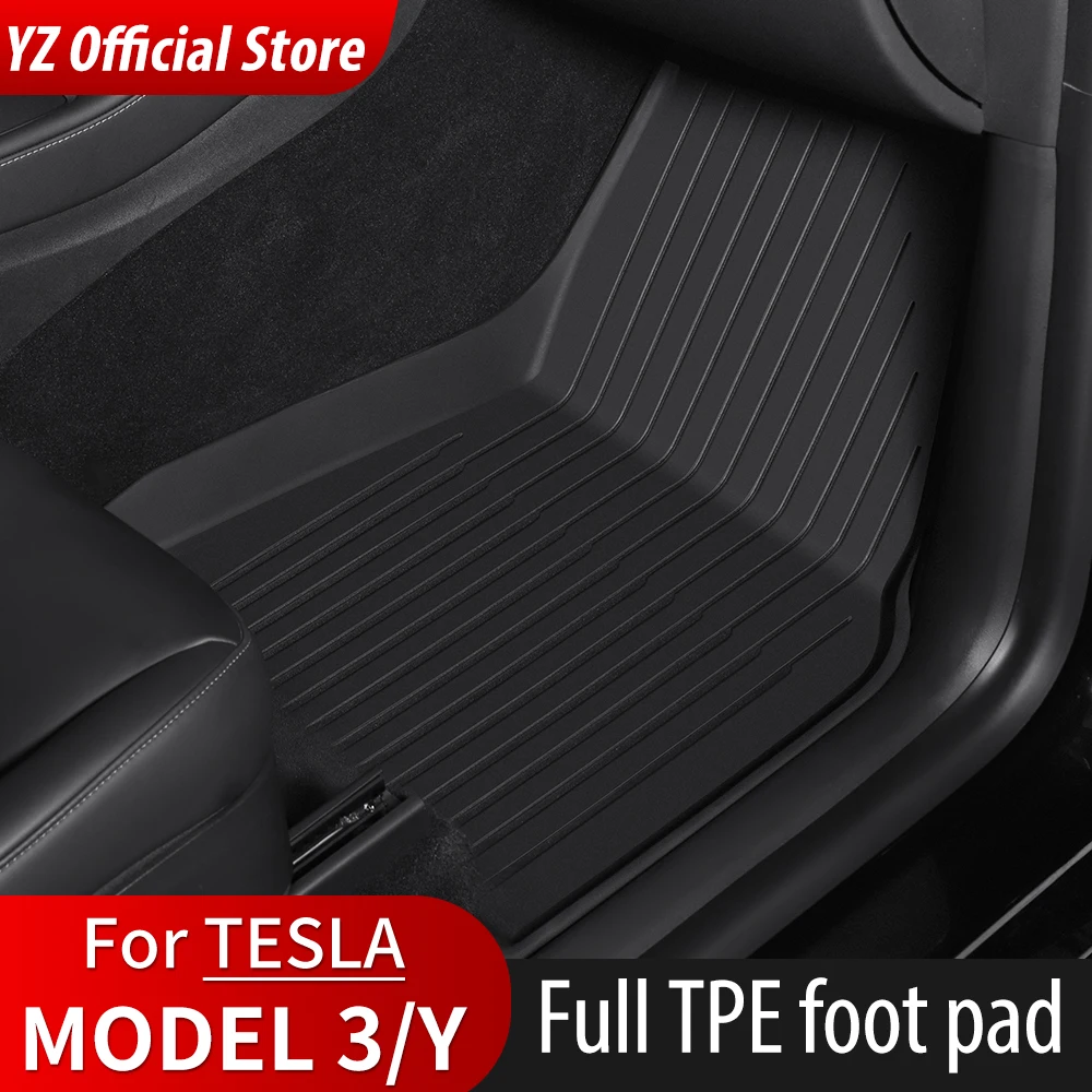 YZ For Tesla Trunk Mat Model Y Model 3 Floor Mat 2021-2024 Luggage Mat   TPE waterproof Anti-Slip Set Floor Liner Mat