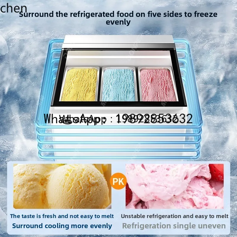 

AB Ice Cream Display Cabinet Frozen Ice Cream Cabinet Thick Cut Fried Yogurt Ice Cream Cabinet