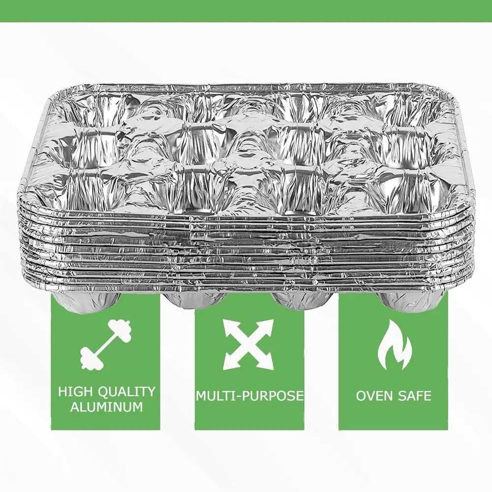 Muffins réutilisables et robustes en aluminium, paquet de 100 pour la cuisson de cupcakes, de mini muffins, de tartes