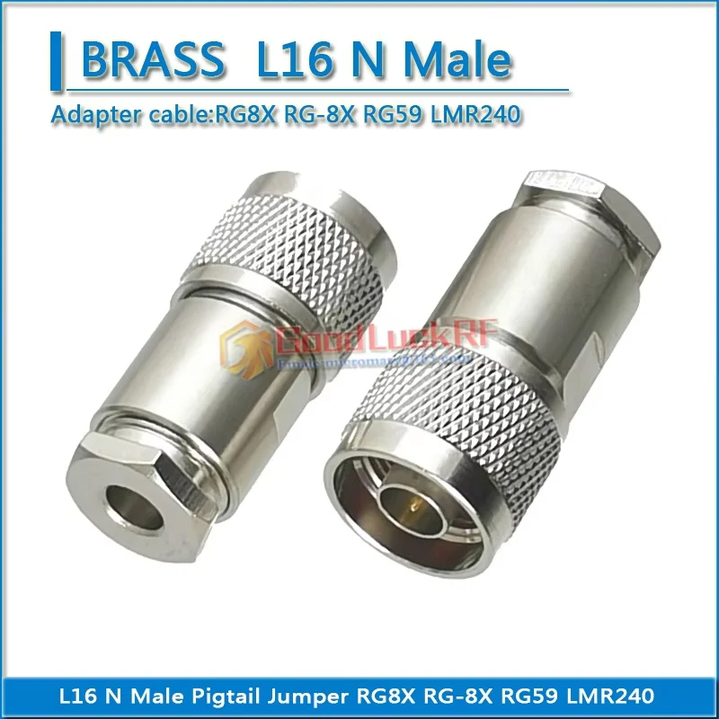 

L16 N Male Plug Socket Clamp Solder for RG8X RG-8X LMR240 RG59 50-4 Straight RF Coaxial Connector Nickel plated