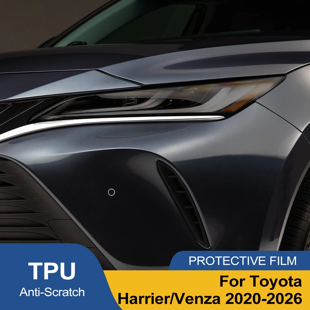 

High-Gloss Smoke Black Pre Cut Car Headlight Protective Film For Toyota Harrier/Venza 2020-2026 TPU PPF Anti-Scratch Vinyl Wrap