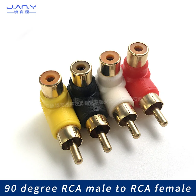 

Gold-plated L-shaped elbow RCA male to female 90 degree right angle AV male to female audio and video lotus adapter