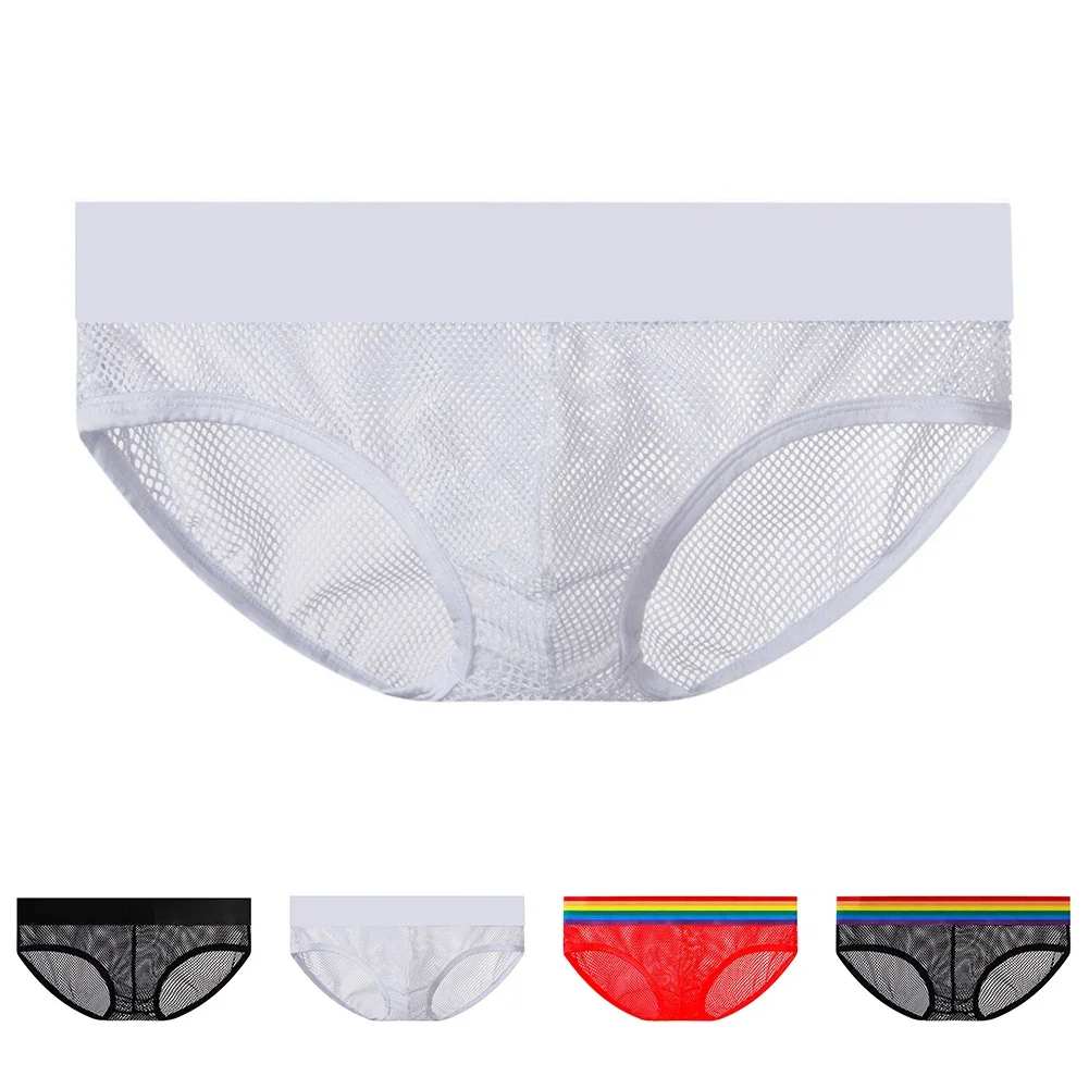 

Мужское нижнее белье U-образные трусы-мешочки для геев, дышащее нижнее белье, сетчатые ультратонкие прозрачные трусики, сексуальные быстросохнущие трусы с низкой посадкой