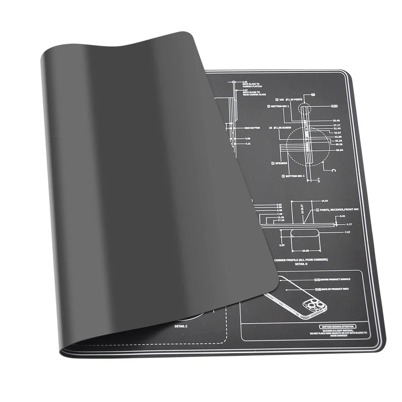 TE-719 Anti Static Waterproof Soft Pad for Phone Repair Flexible Dustproof High Temperature Resistant Insulation Silicone Mat