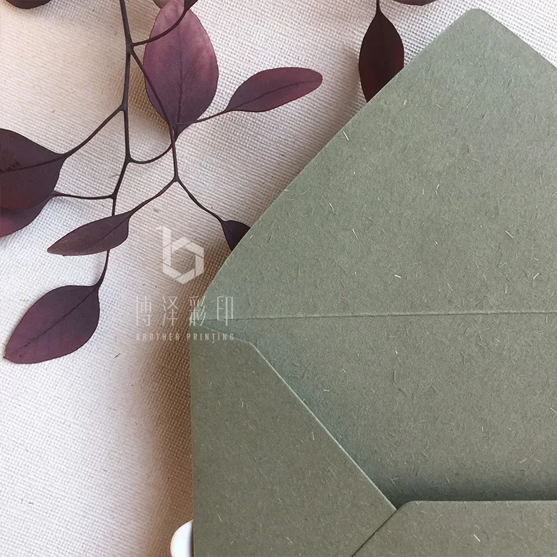 Flowers and Earth Paper Vintage Green Envelope 115mm X160mm Gift Envelope Wedding Invitation Envelope